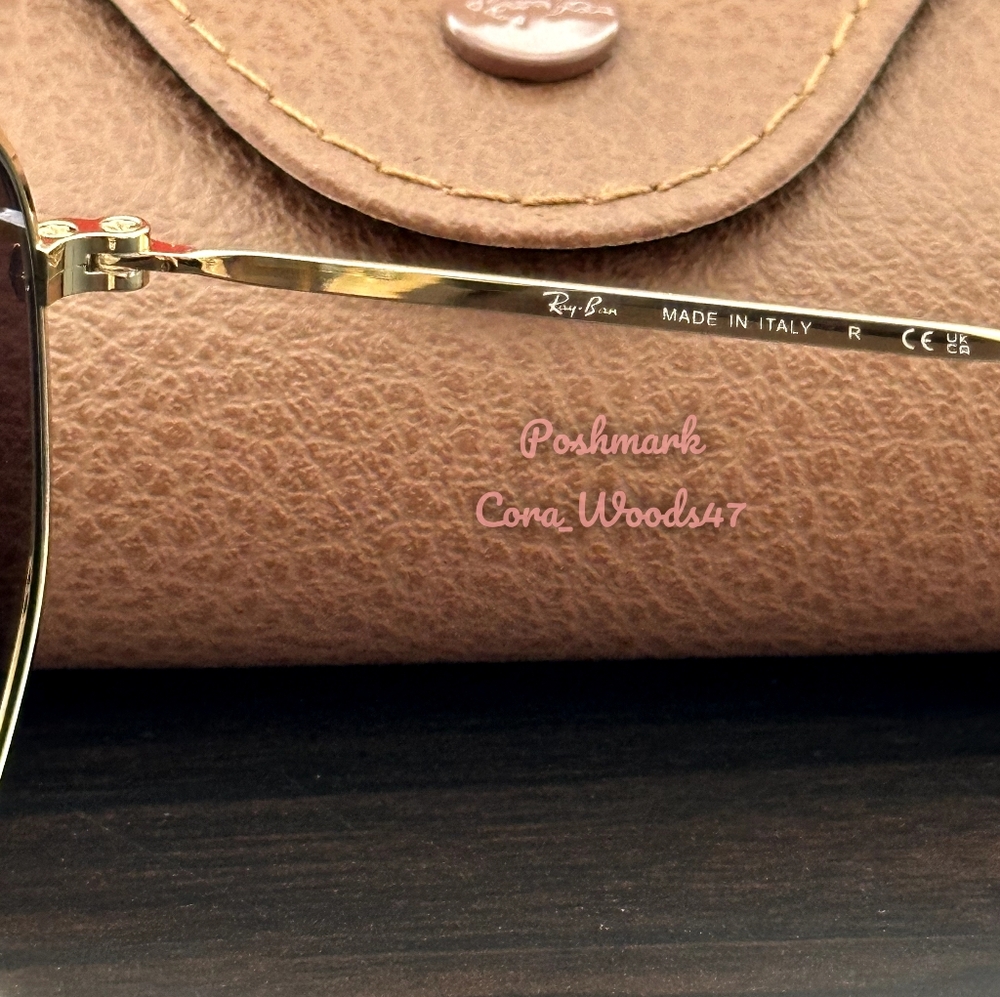 Ray-Ban Hexagonal Gradient Brown Lenses RB3548N Gold Frame Unisex New - Picture 9 of 15